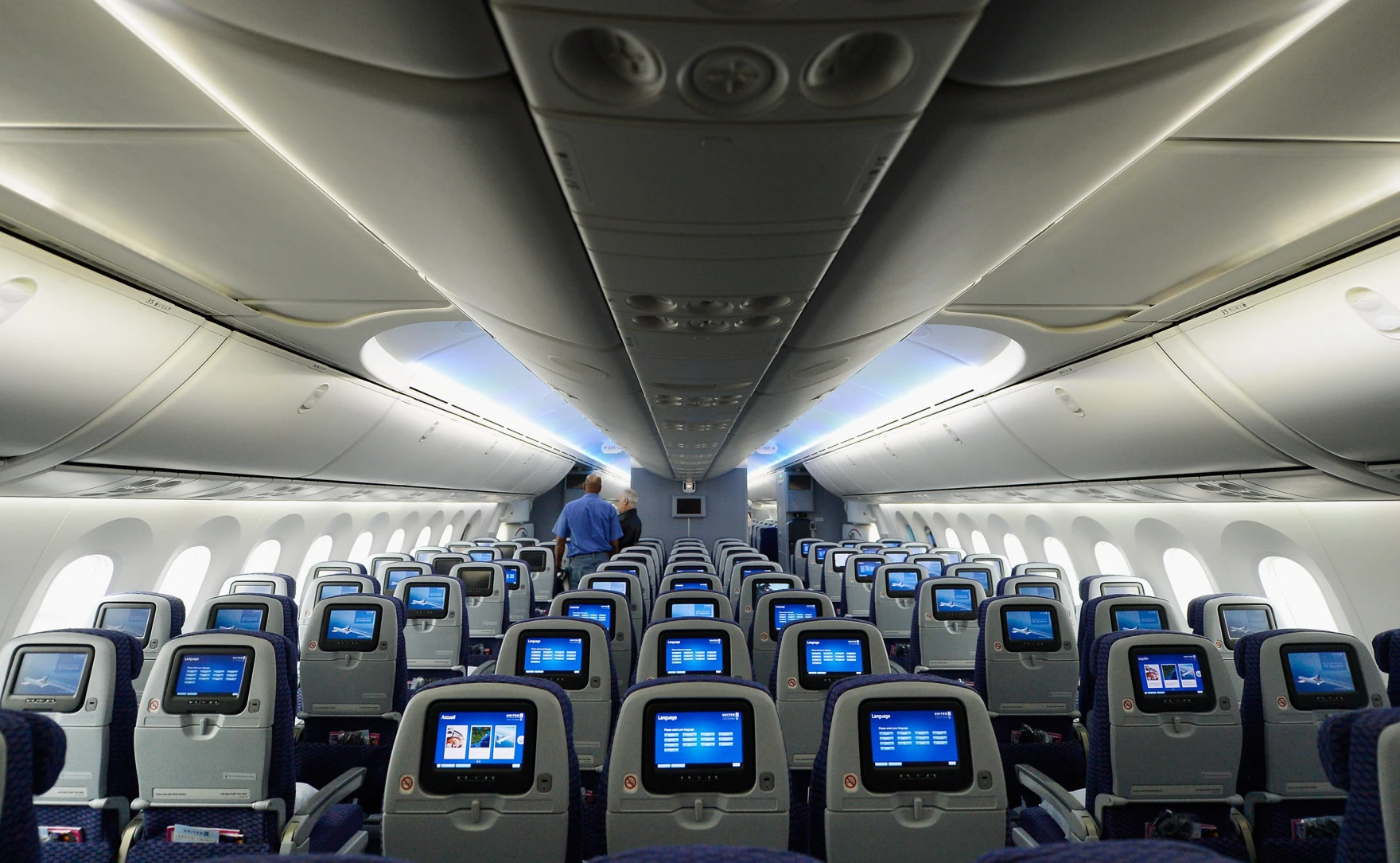 Int&eacute;rieur de l&rsquo;avion Boeing 787 Dreamliner