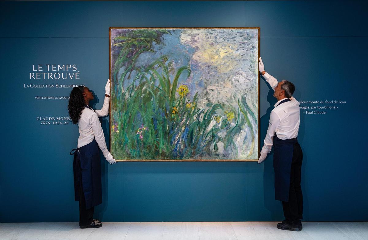 Iris de Claude Monet. vente aux enchères de la collection de Jeanne Schlumberger à Paris